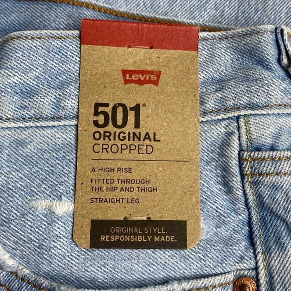 Levi's 501‎ Original Cropped Jeans 27X26 - Picture 5 of 7